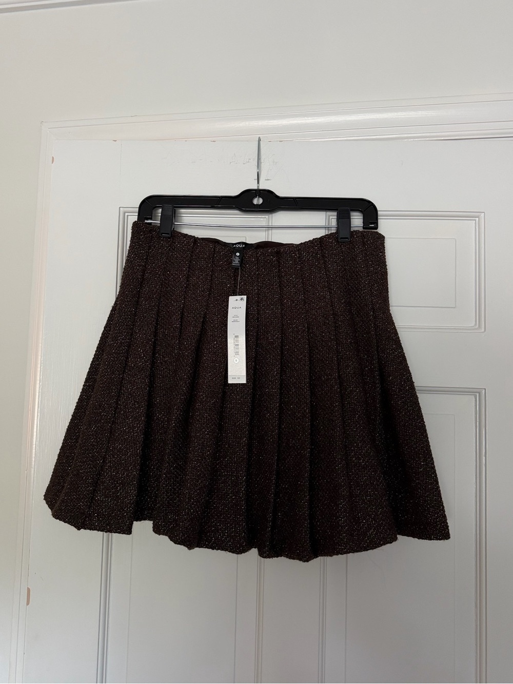 NWT Brown Tweed Pleated Skirt